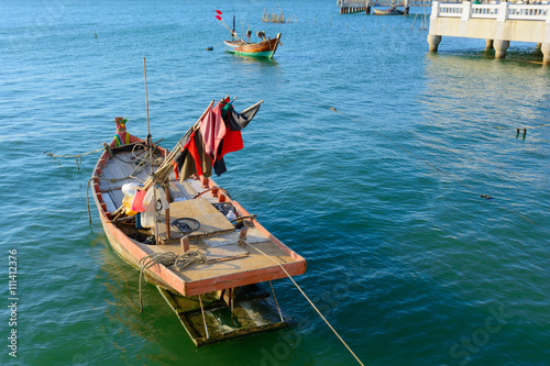 Small wooden fishing boat in Thailand