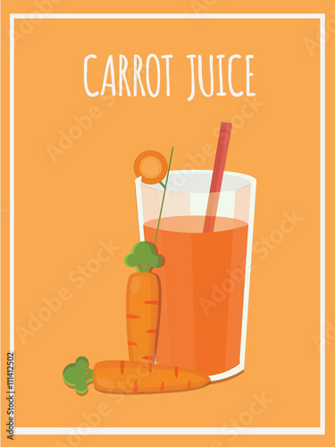 Abstract vector fresh carrot juice icon