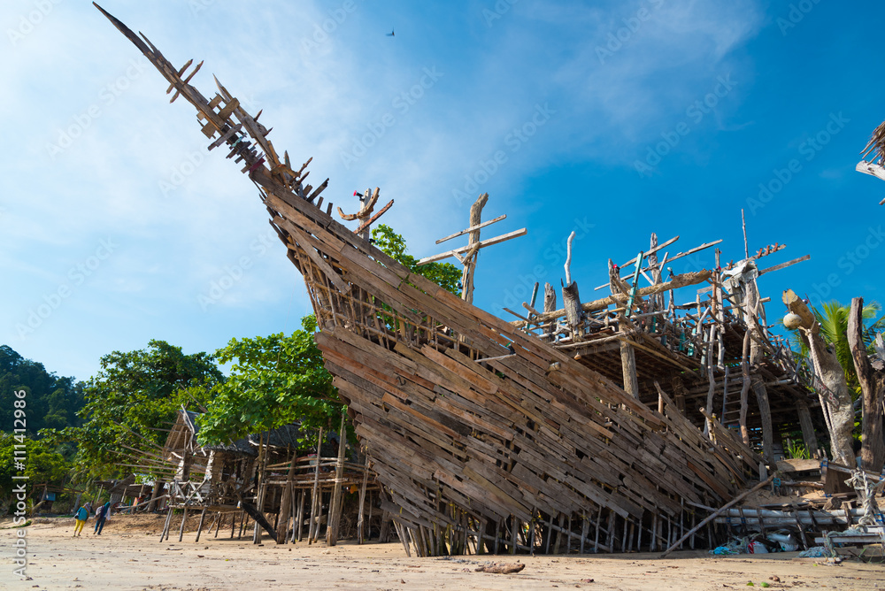 Fototapeta premium Wood ship