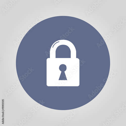 lock icon. Flat design style.