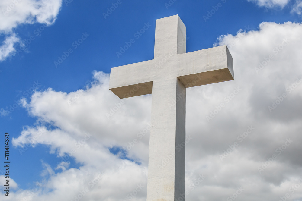 Clouds surrounding the historic Mt. Helix cross in La Mesa, a city in San Diego, California.  