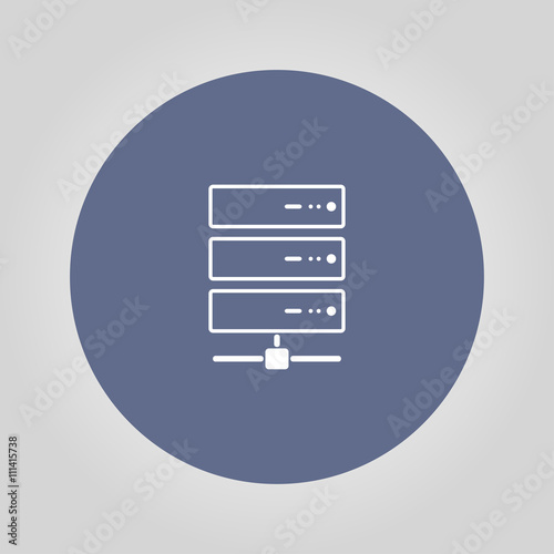 Computer Server icon, flat design