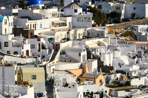 Close up of the mazy streets of Thira, Santorini
