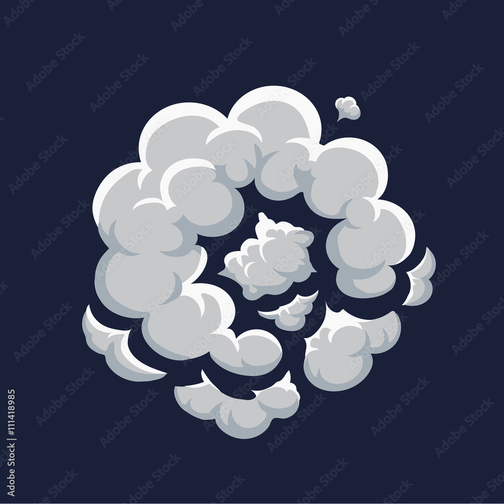 Smoke dust explosion cartoon frame