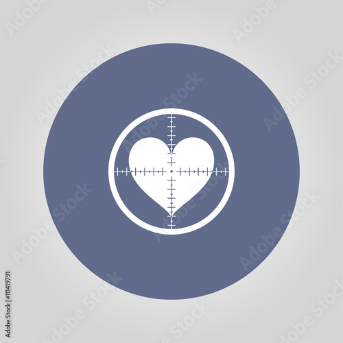 crosshair icon with a heart.