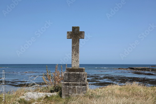 Croix sur le rivage de Gatteville-le-Phare.