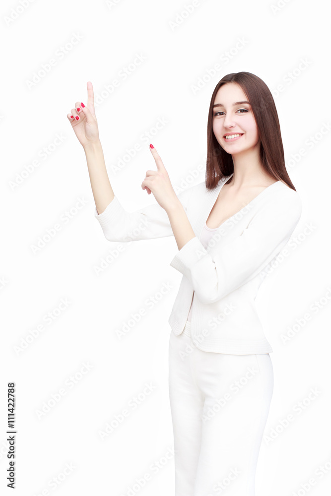 Happy young woman isolated on white background Happy young woman isolated on white background