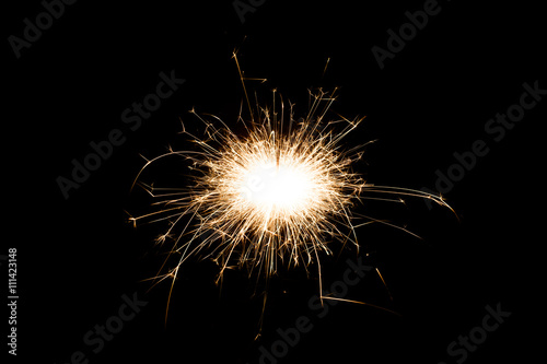 Firework Sparkler on black background  close-up