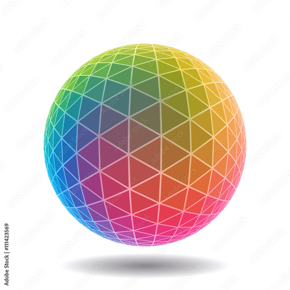 Abstract polygonal sphere for graphic design. Isolated on white Abstract polygonal sphere for graphic design. Isolated on white