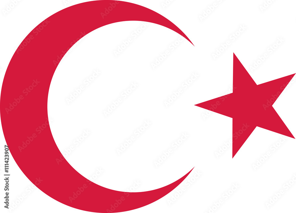 Moon and star of turkey flag Moon and star of turkey flag
