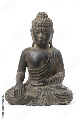 buddha statue against a white background