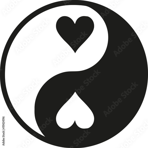 Yin Yan with hearts