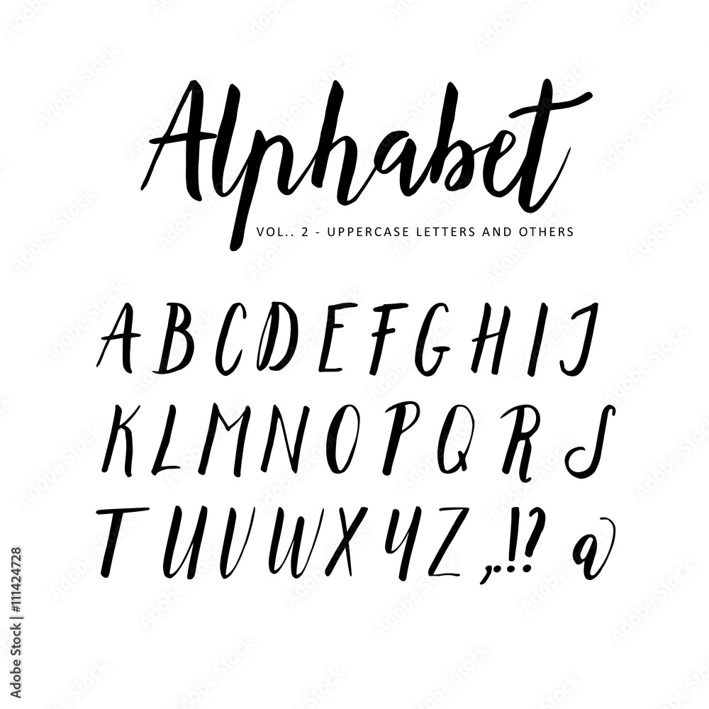 Brush lettering font alphabet hand drawn Vector Image