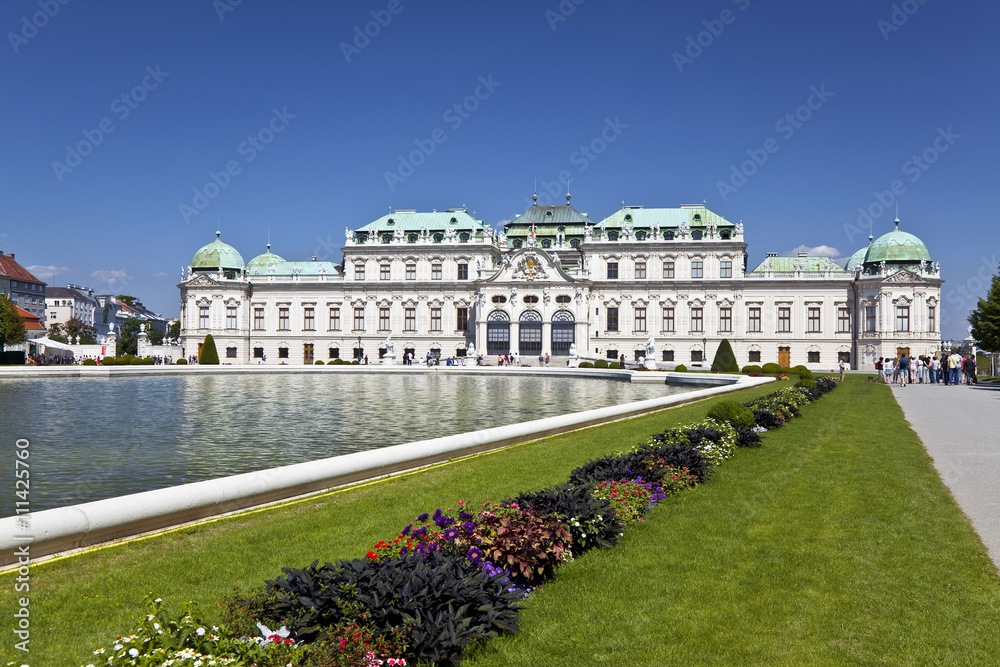 View of the historic palace Upper Belvedere, Vienna, Austria View of the historic palace Upper Belvedere, Vienna, Austria