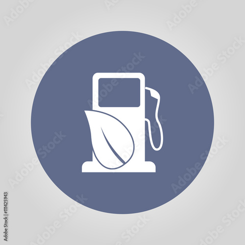 Gas station with leaves icon.
