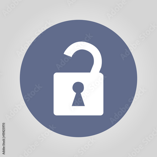lock icon Flat design style