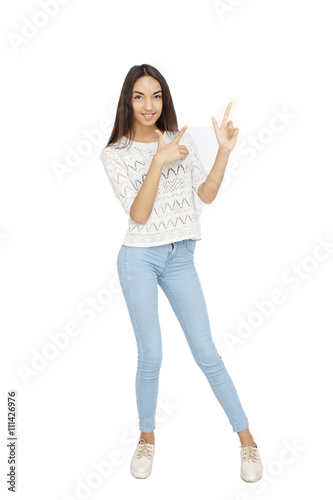 Happy Young Woman Isolated On White Background