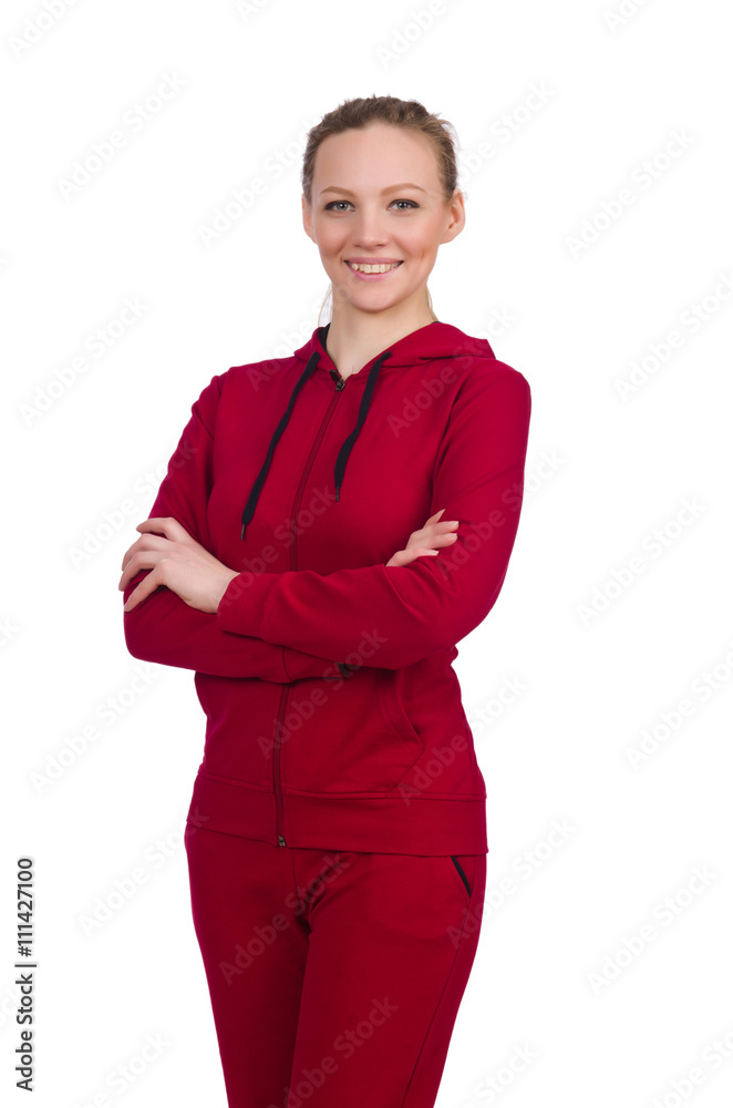 Woman in sports concept isolated on white Woman in sports concept isolated on white