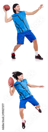 Young american football player on white © Elnur