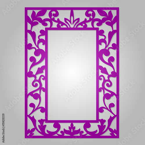 Vector floral ornamental cutout panel for laser cutting.