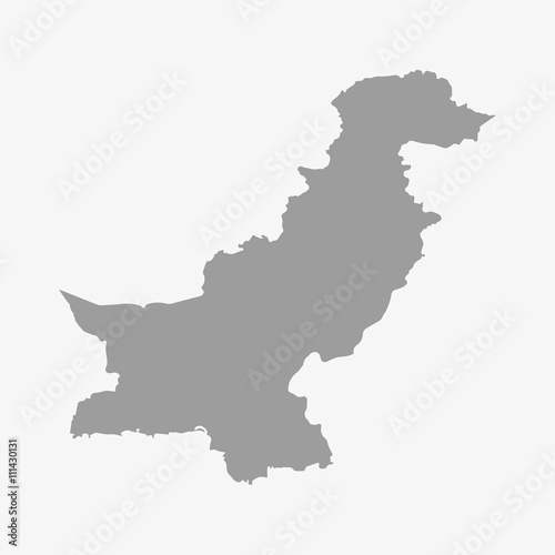 Pakistan map in gray on white background photo