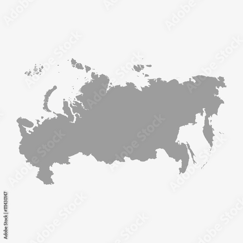 Russia map in gray on a white background