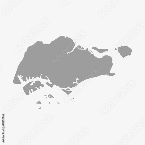 Singapore map in gray on a white background