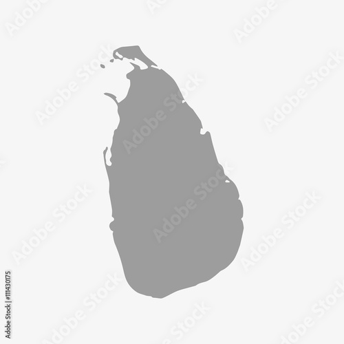 Sri Lanka map in gray on a white background