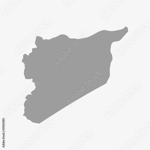Syria map in gray on a white background