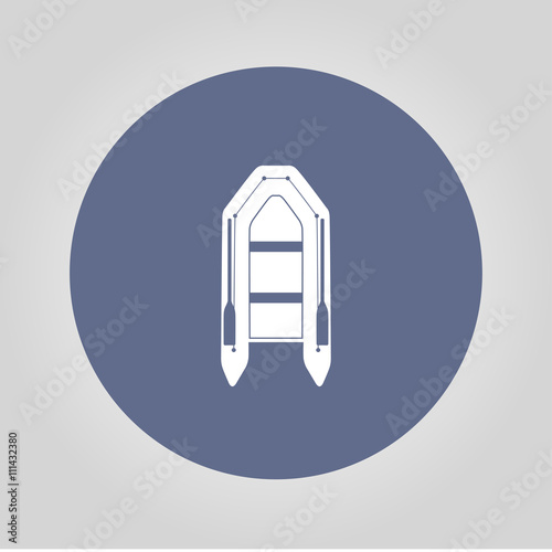 Inflatable boat flat icon