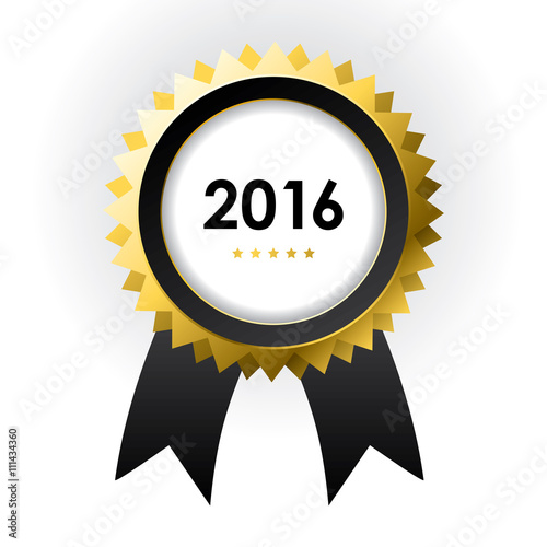 special label with ribbons - best of 2016 sign
