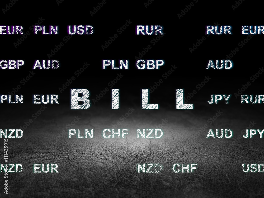 Money concept: Bill in grunge dark room