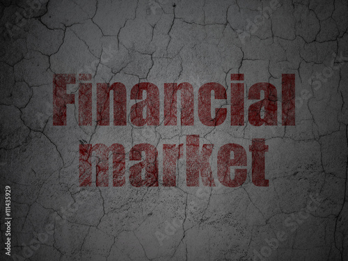 Money concept: Financial Market on grunge wall background