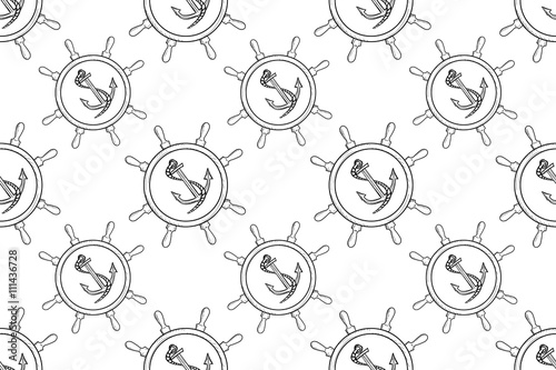 pattern of anchor and helm illustration