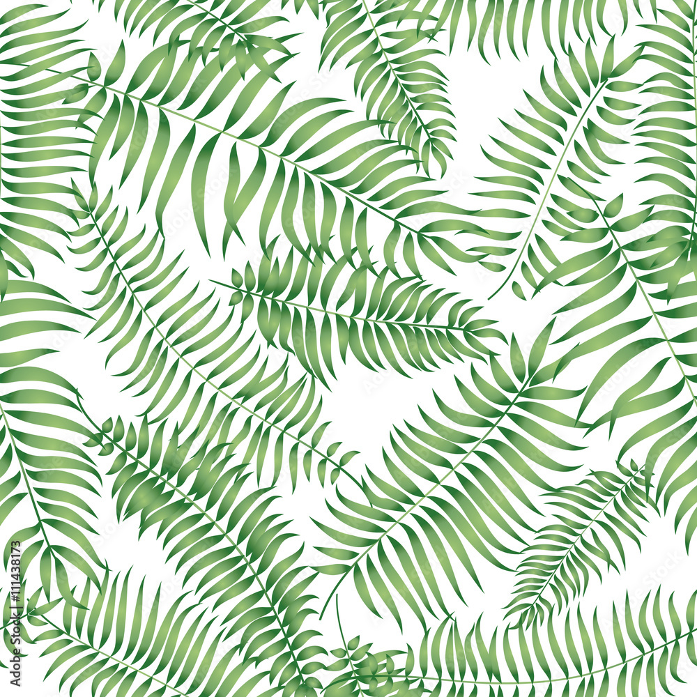 Floral palm leaf pattern Flourish spring garden seamless ornamental texture with leaves