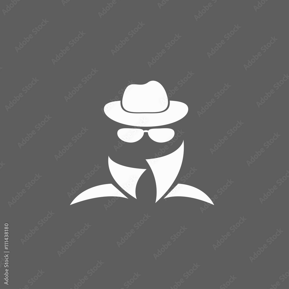 Man in suit. Secret service agent icon Man in suit. Secret service agent icon