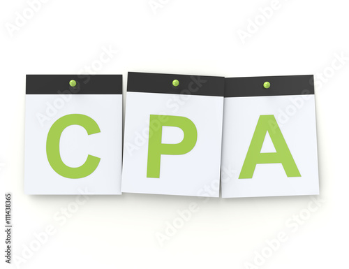 CPA word on calendar pages concept