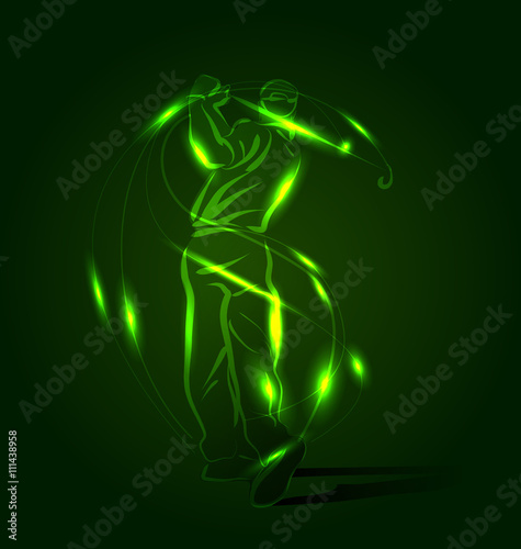 Vector abstract background with golfer