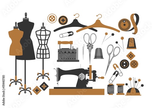 set of sewing items