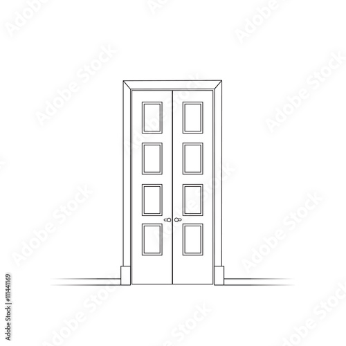 Opened door isolated.Door icon.  Vector. door icon