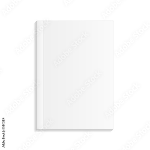 Blank Closed Magazine, Book, Booklet, Brochure. Illustration Isolated On White Background. Mock Up Template Ready For Your Design. Vector EPS10