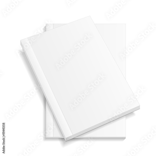 Blank Closed Magazine, Book, Booklet, Brochure. Illustration Isolated On White Background. Mock Up Template Ready For Your Design. Vector EPS10