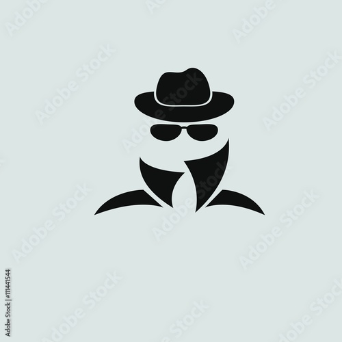 Man in suit. Secret service agent icon