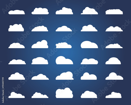 Set of different Cloud. Vector Illustration