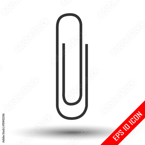 Steel clip. Flat icon of clip. Clip EPS. Vector illustration.