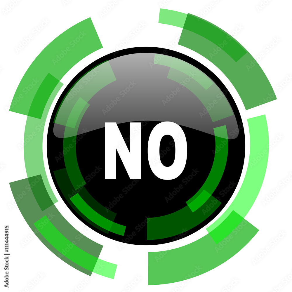 Obraz premium no icon, green modern design isolated button, web and mobile app design illustration