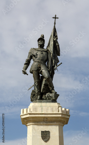 Statue of Hernan Cortes  Mexico conqueror  Medellin  Spain