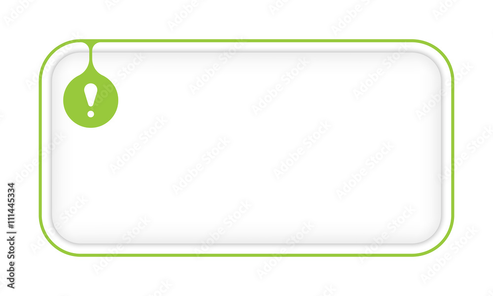 Vector simple box to fill your text and exclamation mark Vector simple box to fill your text and exclamation mark