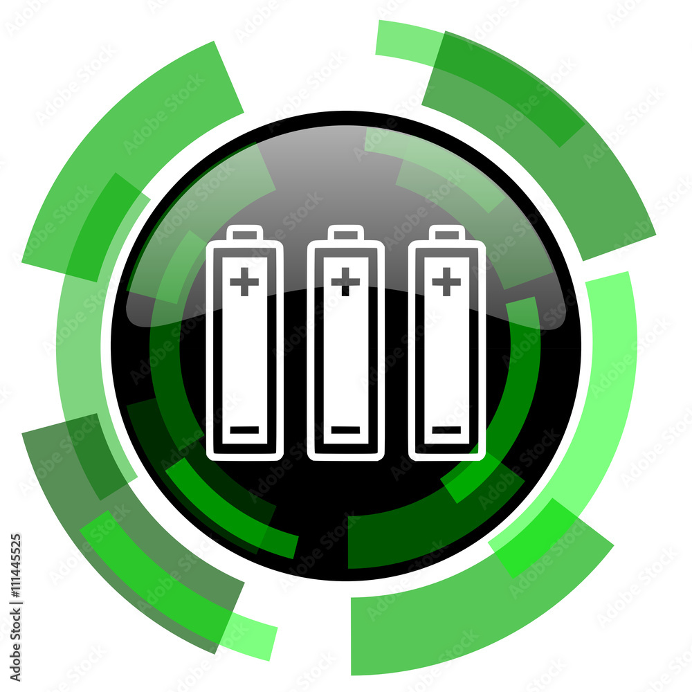 battery icon, green modern design isolated button, web and mobile app design illustration battery icon, green modern design isolated button, web and mobile app design illustration