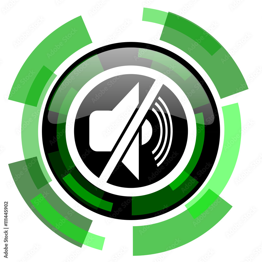 mute icon, green modern design isolated button, web and mobile app design illustration mute icon, green modern design isolated button, web and mobile app design illustration